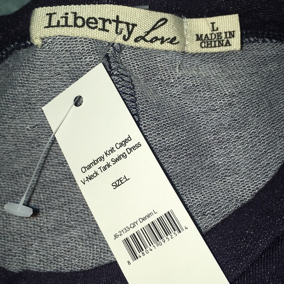 Liberty Love Chambray Swing Trapeze Dress NWT - Picture 6 of 8